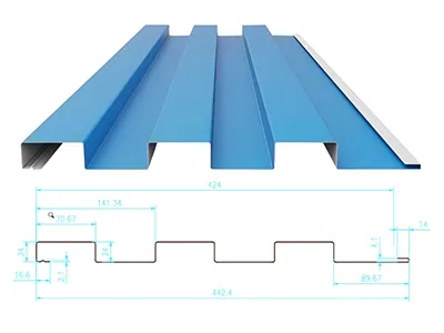 Concealed Fastener Metal Wall Panels (Batten Profile 24mm Depth×425mm Width)